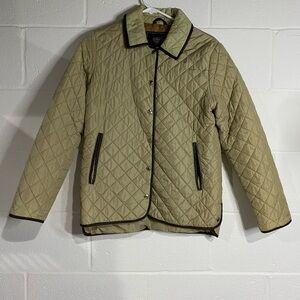 Quilted Tan Jacket with Black Trim coach xsmall